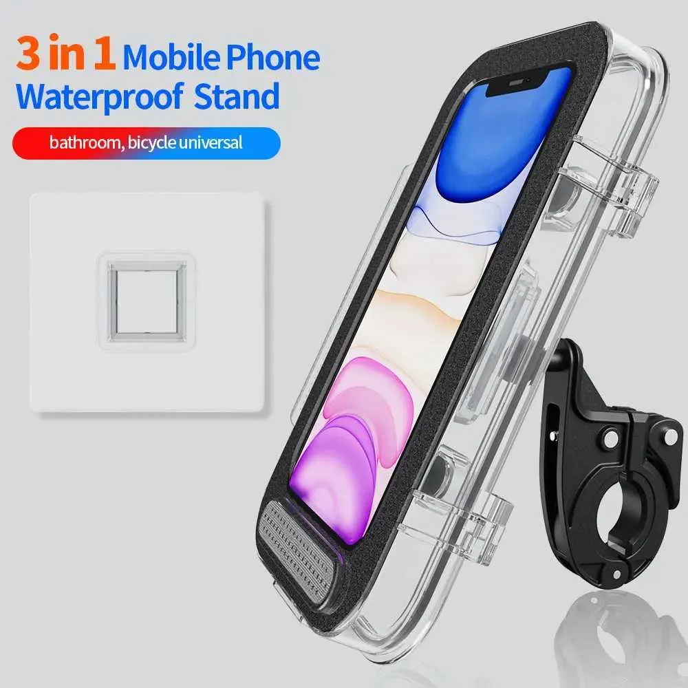 Cell Phone Mounts Holders Bike Phone Mount Bicycle Cell Phone Holder Handlebar Bag Anti-Shake Waterproof with 360 Rotation and Wall Mount Y240423