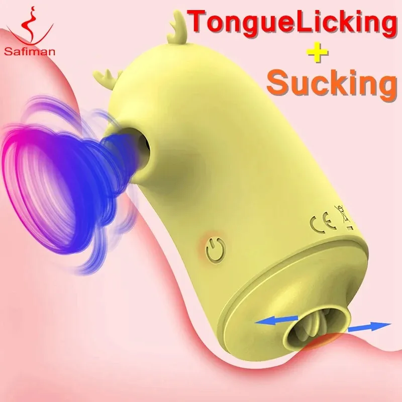 Safiman Licking Gspot Sucking Vibrator Nipple Estimulador del clítoris sextoys Aductos adultos Forrajes fáciles de transportar 240412