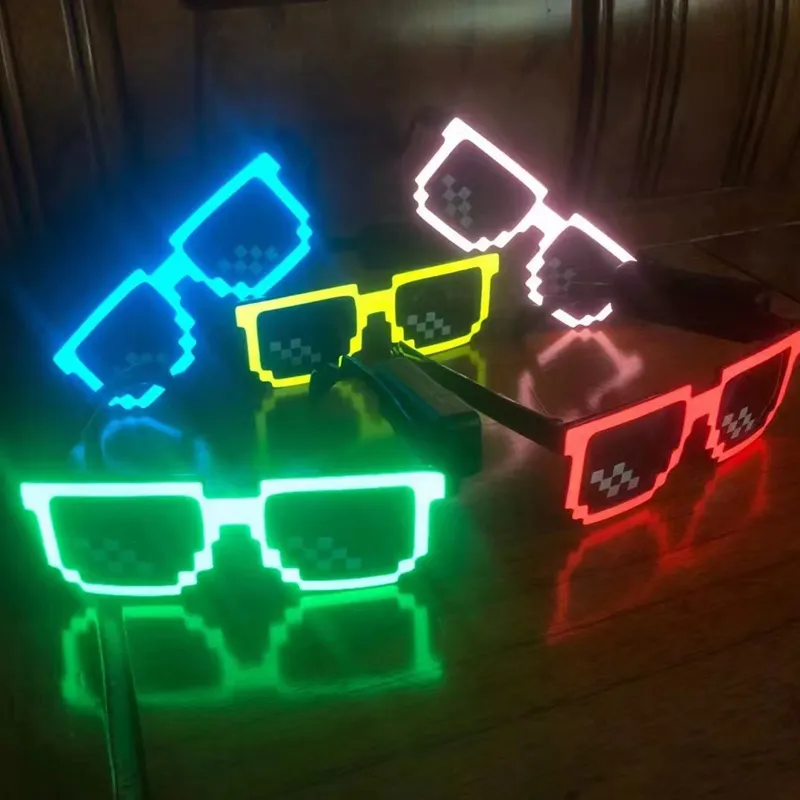 LED Light Up Glasses Wireless Led Pixel Sunglasses Party Halloween Glow in the Dark Glasses