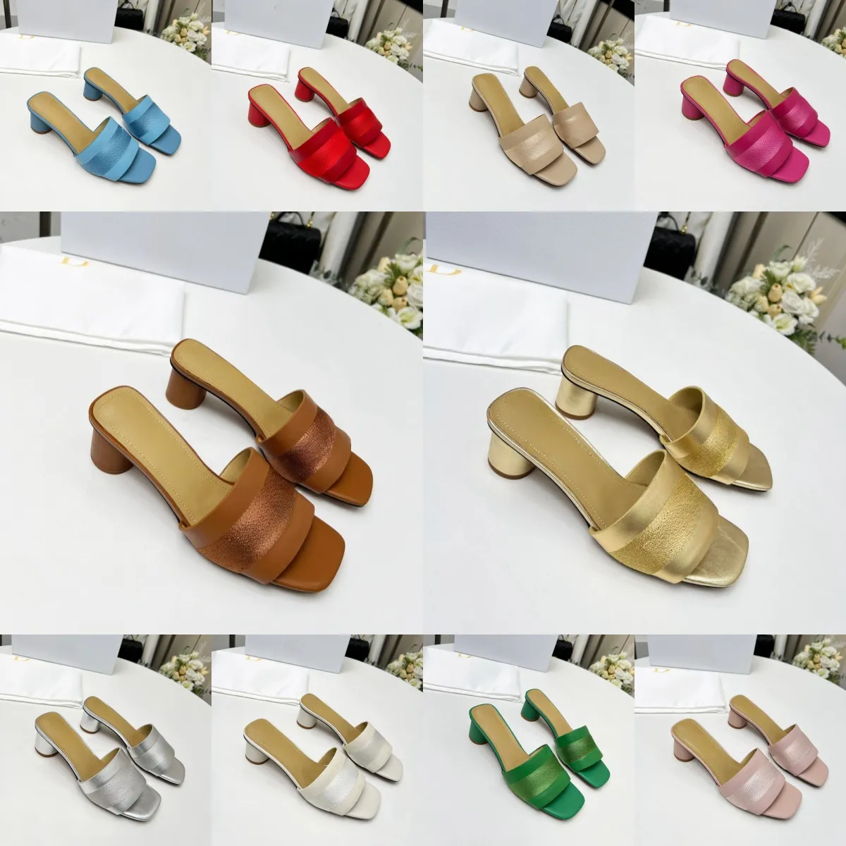 Sandalen Designer Sandalen Room Slippers Designer schoenen Glaasjes Dames Sandalen met correcte bloemenkast Dusttas Schoenen Glijbaan Zomerbrede platte slipper Maat 35-42