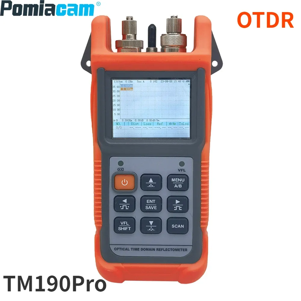 TM190PRO OTDR Testador de fibra óptica, localizador de obstáculos de interrupção, detecção de cabos ópticos, refletômetro de domínio do tempo óptico