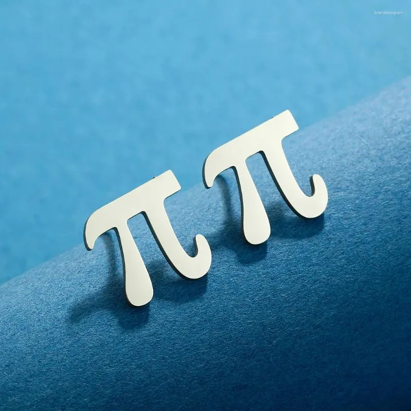 Stud -oorbellen kinitiaal roestvrijstalen trendy Tiny Pi voor vrouwen mannen wiskunde geometrische sieradencadeau