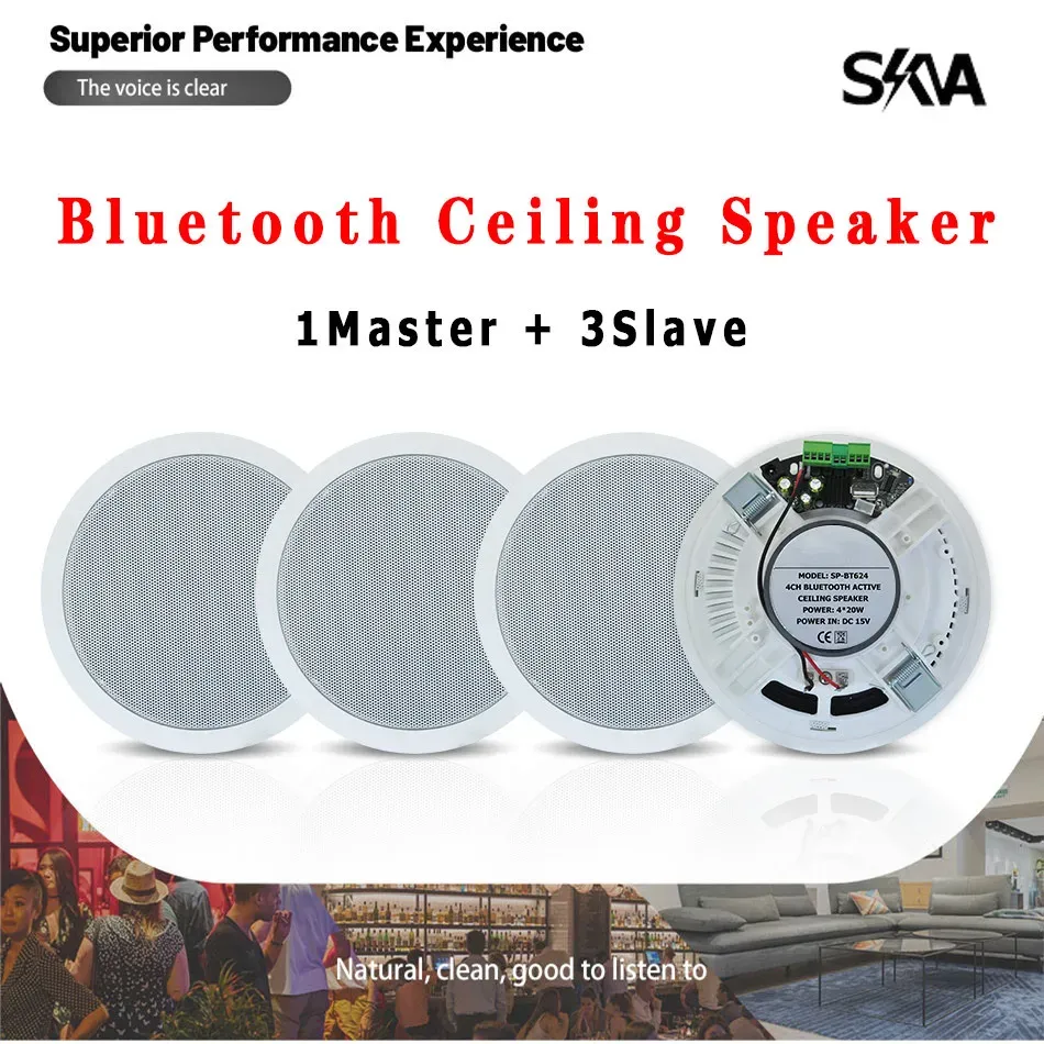 Speakers Bluetooth Ceiling Speaker Stereo Builtin Class D Digital Amplifier Loudspeaker Home Theater Background Music System for Indoor