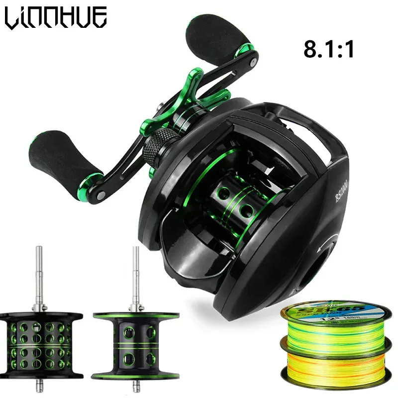 Accessories Linnhue Baitcasting Reel Bs2000 8.1:1 High Speed Fishing Reel 8kg Max Drag Freshwater Saltwater Carp Fishing Reels for Bass Us