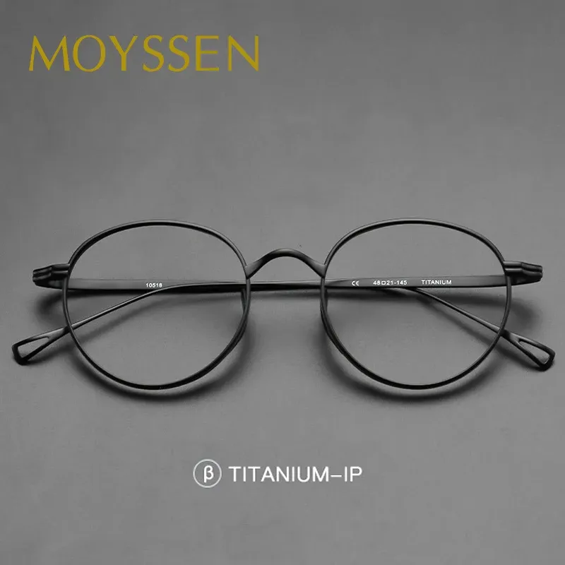 Lentes 2022 Japão Homem de vidros de titânio vintage Frame Mulheres Design de marca de moda Oval estilo óptico óculos de miopia óculos