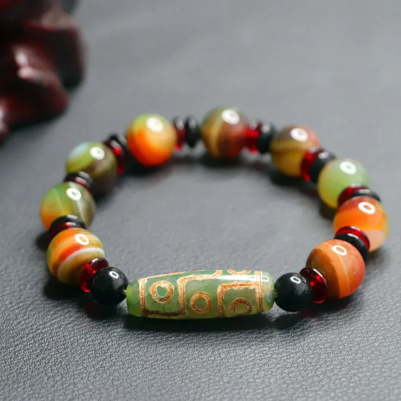 STARDS TIBETAN DZI AGATES Steen Bracelet Natuurlijke prehnieten Groene kwarts Luck Spider negen ogen dzi bedelarmband voor vrouwen heren genezing