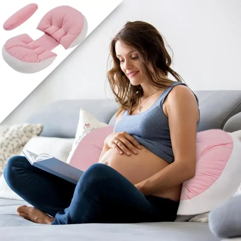 Cuscinetto da donna in gravidanza i petali di cuscino sostengono l'addome la colonna lombare durante il lato della gravidanza artefatto di supporto per la pancia di supporto per la pancia.