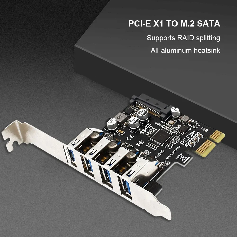 Karty 4 port PCIE USB 3,0 Adapter HUB USB3 PCIE Kontroler USB3.0 5 Gb / s USB 3.0 PCI Express Contrwerter dla komputera