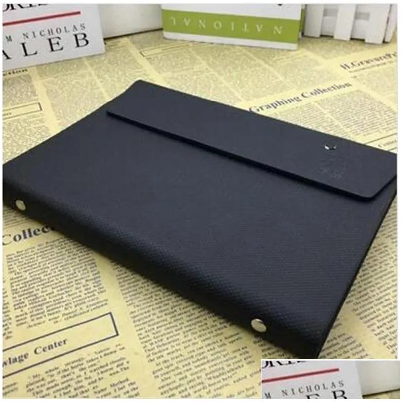 Блокноты роскошные черные более жесткие конверты конверта высококачественная кожаная кожа A5 Dire Dize Notebooks со 100 Lofe-Leaf Paper Busi Dhmrr