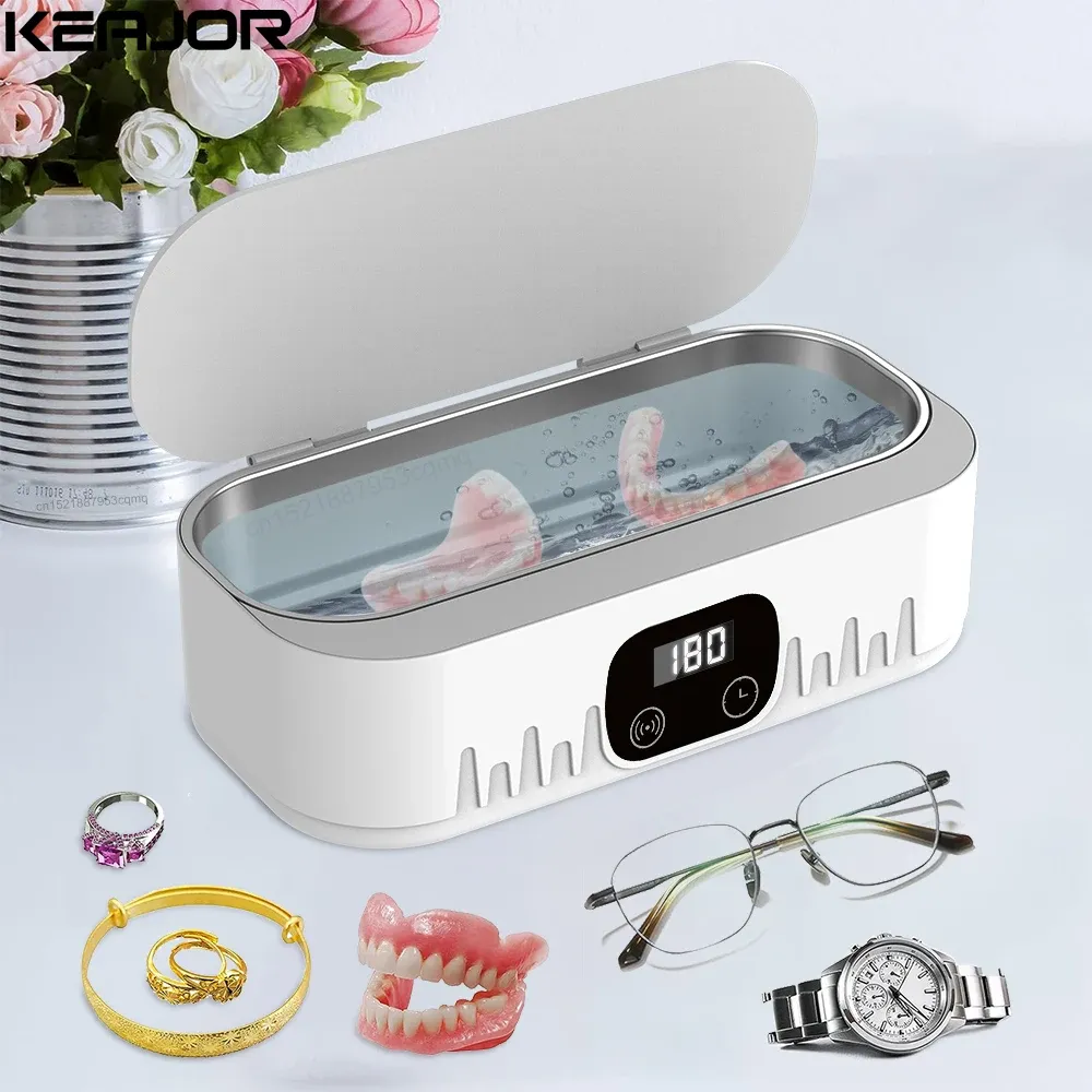 Rengörare Ultraljudsrengörare Dental Ultrasonic Cleaning Bath 47KHz Högfrekvens Vibration Ultraljud Tvättmaskin för glasögonsmycken