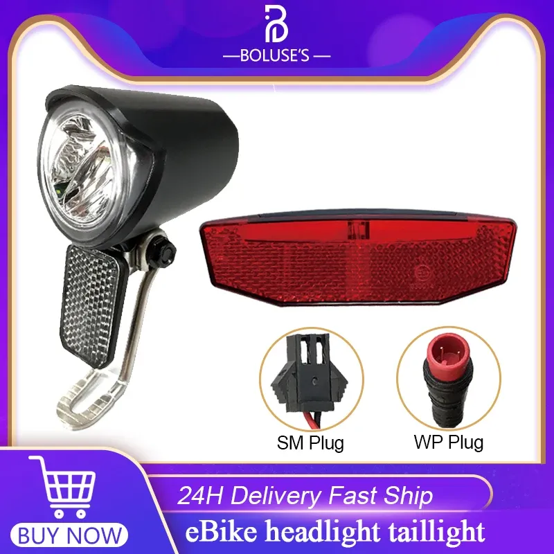Lights eBike Light Electric Bicycle Headlight TailLight 12V60V 2Pin SM Waterproof Plug Bike Accessories Cycling