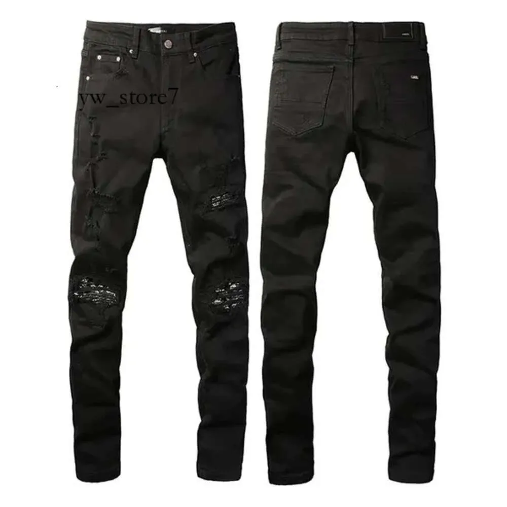 Purple Designer Prant Stacker Biker Emelcodery, разорванная для размер тренда Pur Jeans Men Tears European Jean Hombre Mens Pants Ksubi 8427