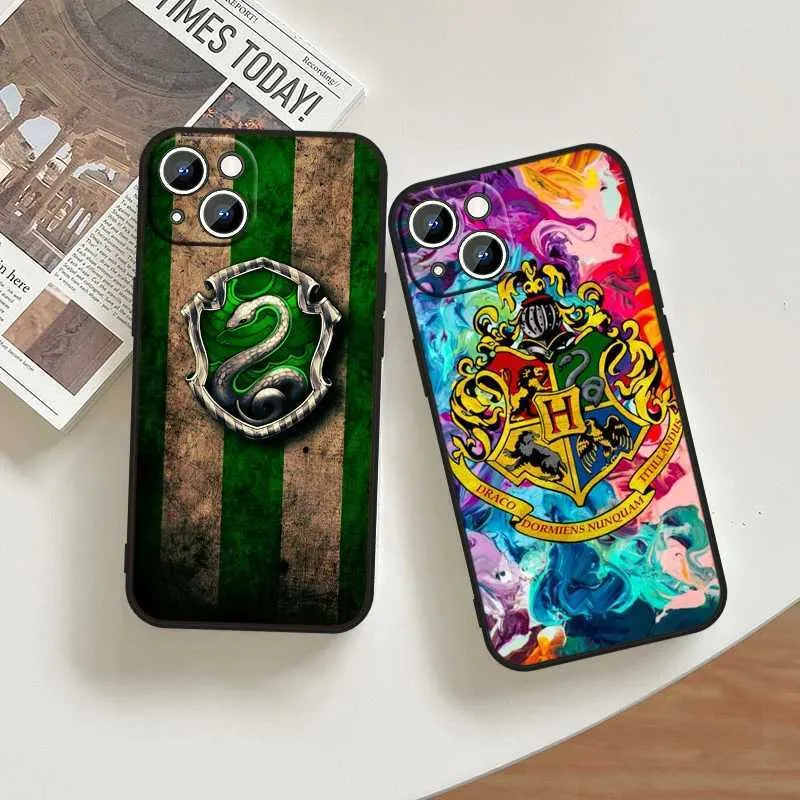 Bumpers de telefone celular Anel Potters Wand Art Phone Case para iPhone 15 Ultra 14 13 12 11 XS XR x 8 7 Pro Max Plus Mini Black Cover Y240423