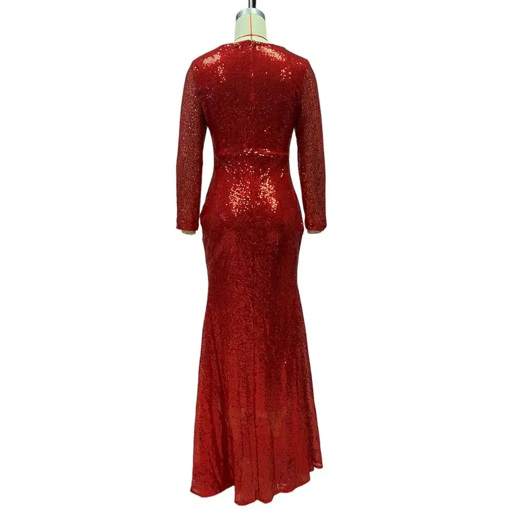 open lace back dress Red Sequin Corset Style Fishtail Full Length Gown  Rosies Closet