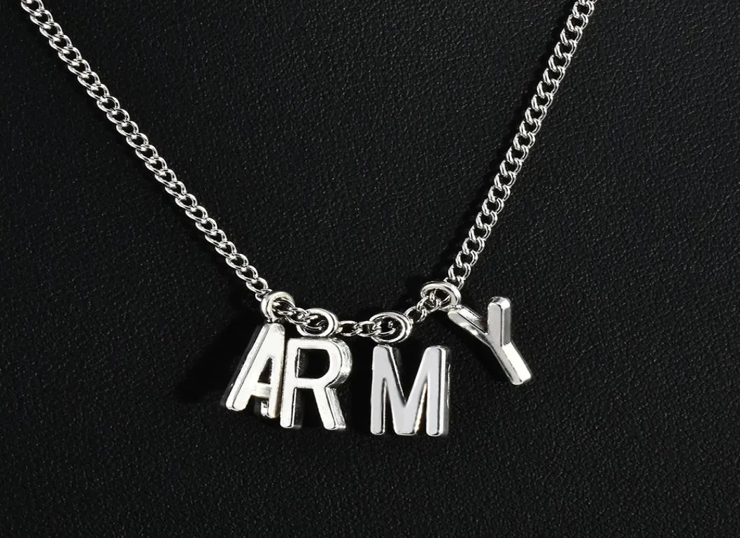 Nieuwe mode Kpop BTS Jimin Necklace Bangtan Boys Army Army Hanger Kook Jimin v Suga Charms Sieraden Gift8314769