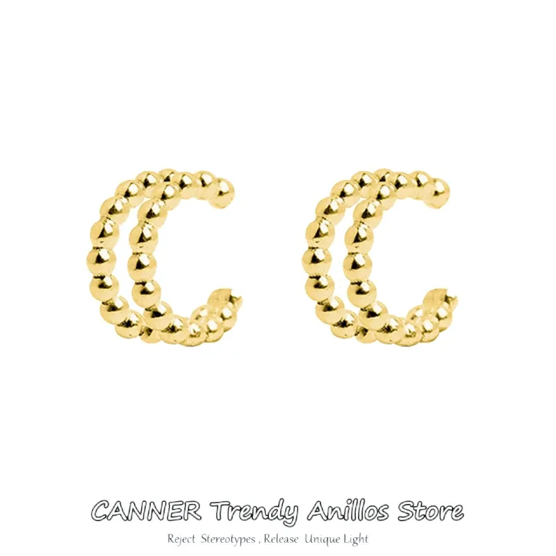 Orecchini CANNER 925 Clip per cuffia per le orecchie in argento sterling su orecchini per donne piccole perle senza piercing orecchiette per gioielli Oorbellen W4