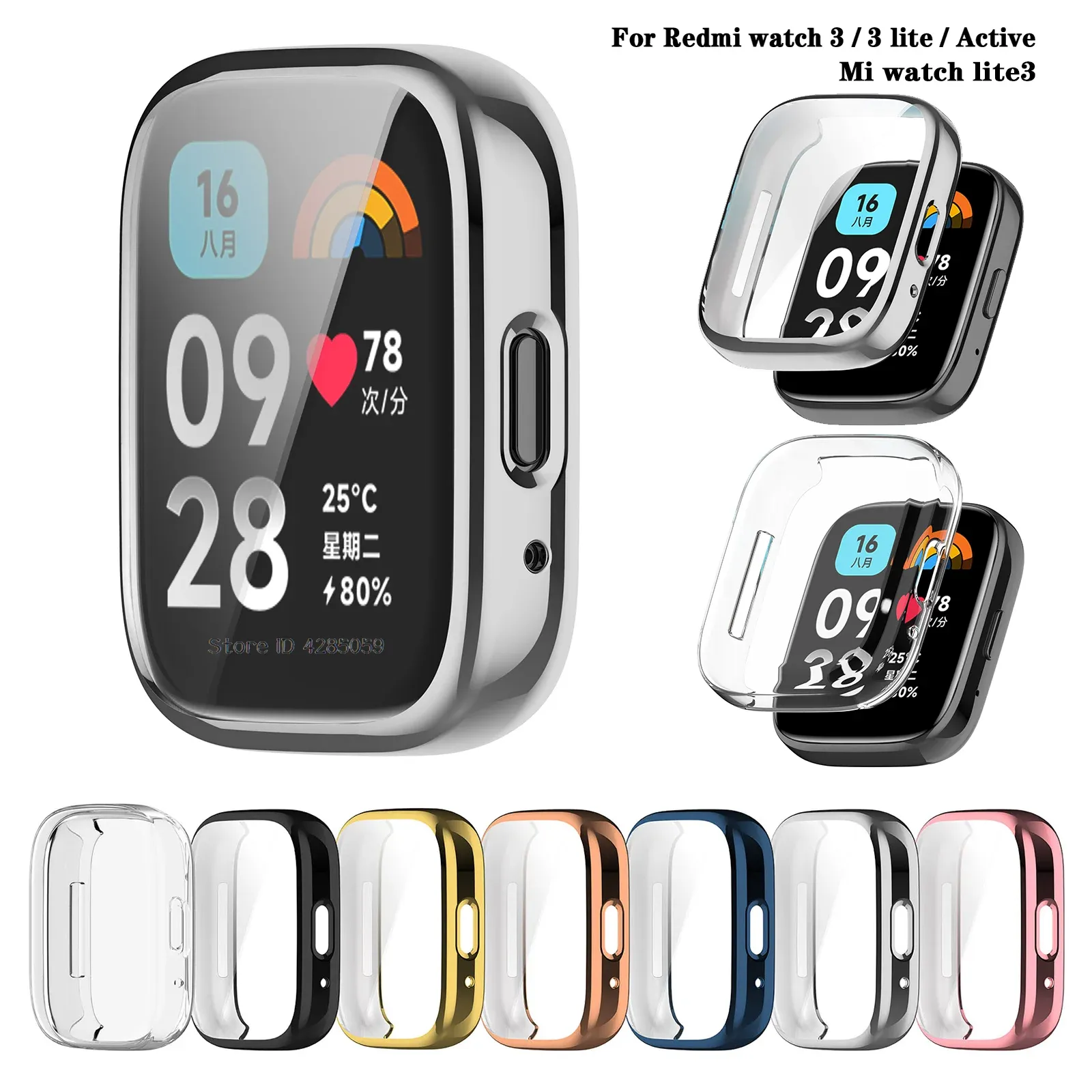 Devices TPUソフトシリコンケースガラスRedmi Watch 3 Active 3 Lite Smart WatchBand Screen ProtectorカバーXiaomi Redmi Watch 3