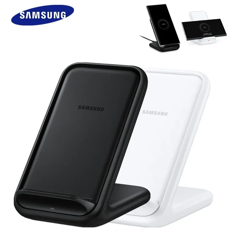 Chargers Original Samsung Wireless Charger Fast Charge för Samsung Galaxy S21 S20 Ultra S10 S9 S8 Plus Note20/iPhone 11, Qi Stand EPN5200