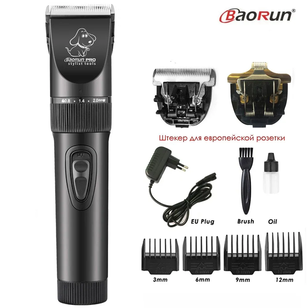 Clippers Baorun Professional Grooming Kit laddningsbart husdjur Cat Dog Hair Trimmer Electric Pets Clipper Shaver Set Haircut Machine 110240V