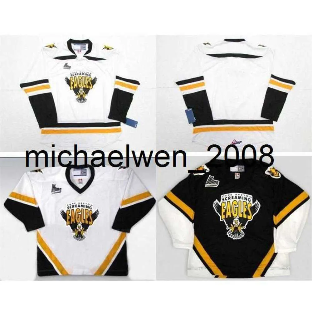 Kob Weng Wholesale Customize QMJHL Cape Breton Screaming Eagles Jersey Mens Womens Kids Custom Any Name No. Ice Hockey Cheap Jerseys Goalit Cut