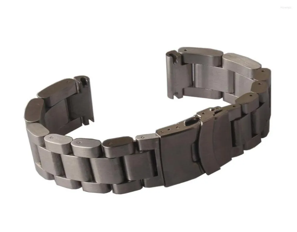 Bekijkbanden 22 mm 24 mm 26 mm dikke horlogebanden roestvrij staal zware accessoires met veiligheid s vouwklapt zilveren matte heren straps1070667