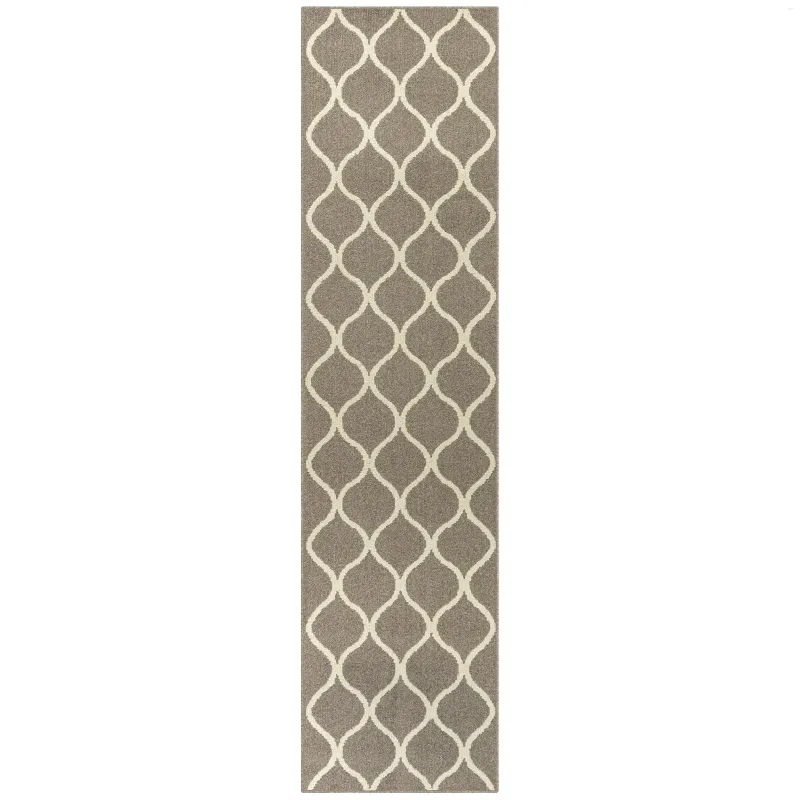 Carpets Transitional Fretwork Beige Indoor Hallway Long Runner Rug 2'6"x10'