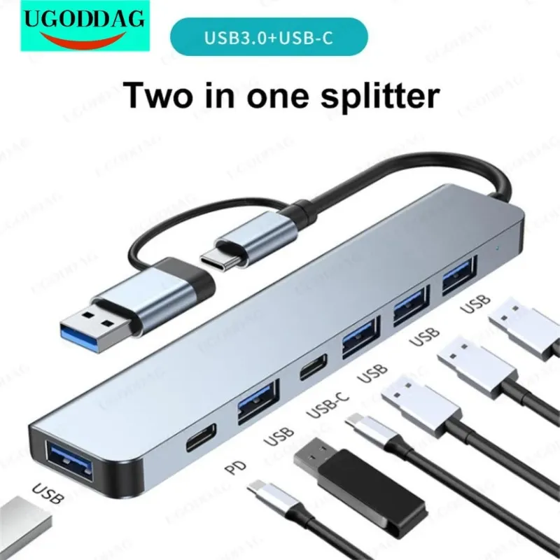 HUBS USB 3.0 Typ C Docking Station USBC Hub 4 Port USB 2.0 HUB PD TF Card USB Adapter Station Portable Ultra Slim Data Hub