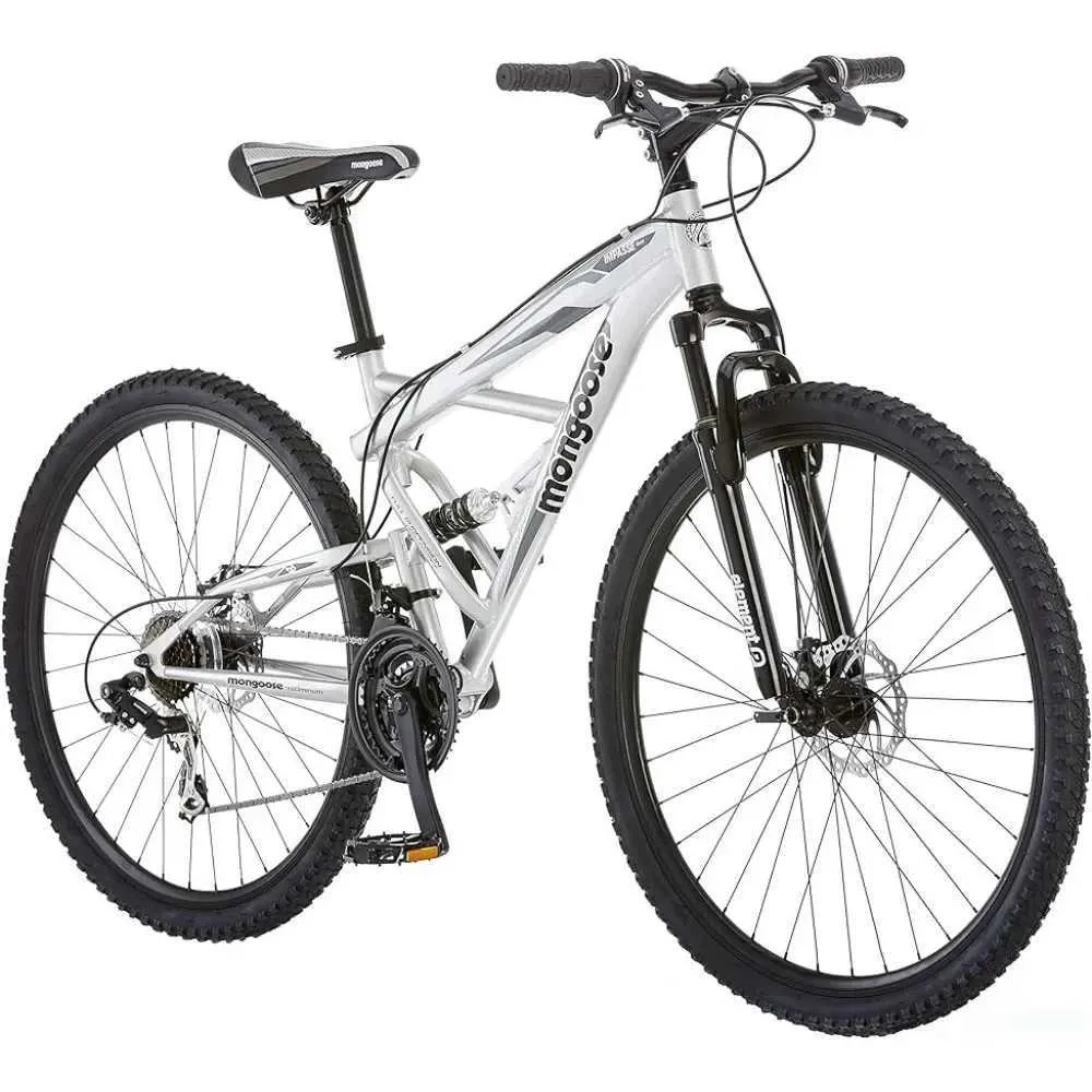 DHgate Y240423 Mens Womens Mountain Bike 18 Aluminum Frame 29 Wheels Front Rear Disc Brakes Twist Shifters Sports Outdoors