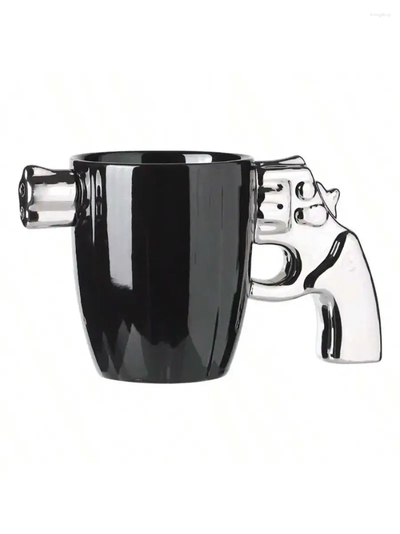 Mugs Revolver Gun Shaped Ceramic Explosion-Proof Style Mug Personality Coffee Cup Large Capacity Water