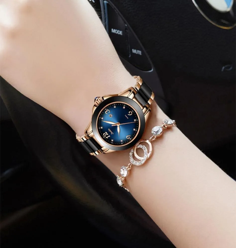 Sunkta Fashion Women Watches Rose Gold Ladies Armband Watches Reloj Mujer Nya kreativa vattentäta kvartsklockor för kvinnor 2011186483302