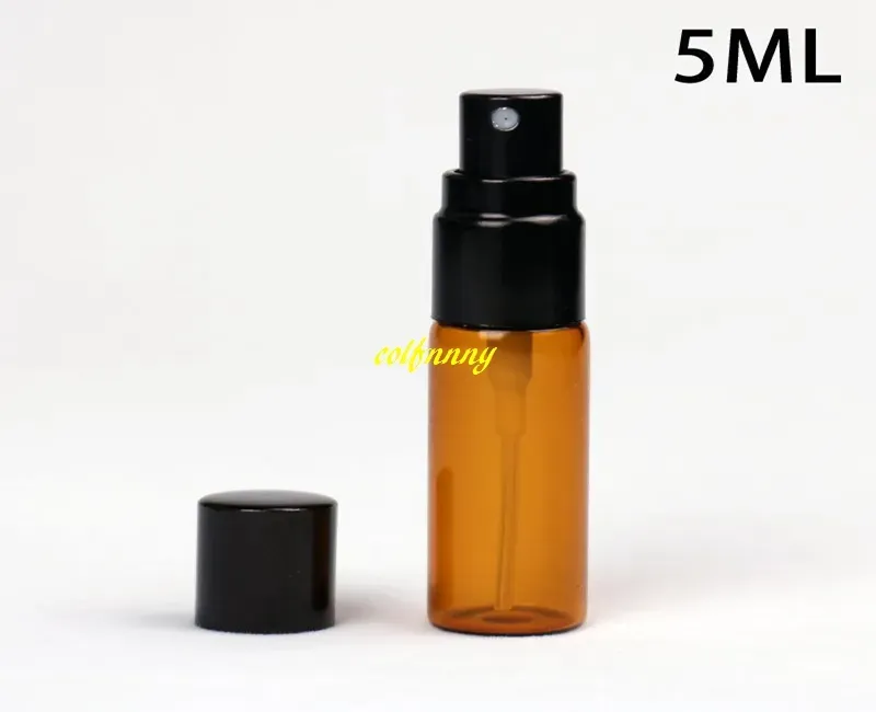 16MM DIA 3ml Amber glass Spray Perfume bottle 5ml Empty  oil Perfum bottle brown spray bottles