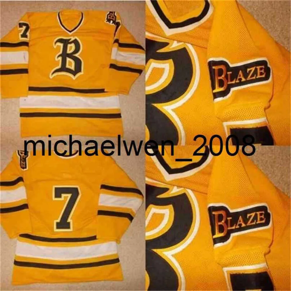 Kob Weng Vtg-Bursnville Blaze Spiel getragen gebrauchte High School Hockey Trikot