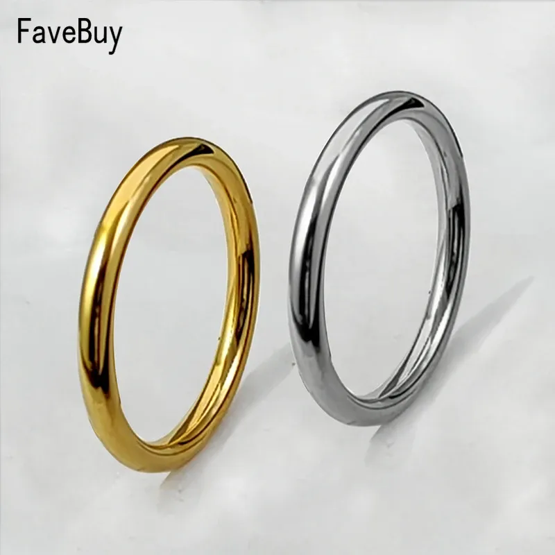 Bande 1,5/2,5/2 mm anelli sottili arrotondati per donne in acciaio inossidabile in acciaio inossidabile colorante argento impilabile gioielli minimalisti dimensioni 5 6 7 8 9 10