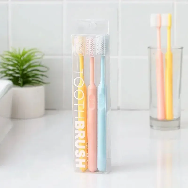 2024 Candy Color Soft Bristle Toothbrush 성인 커플 가정 보호 커버 Superfine Super Soft Small Head Toothbrush for 부드러운 Bristle Toothbrush