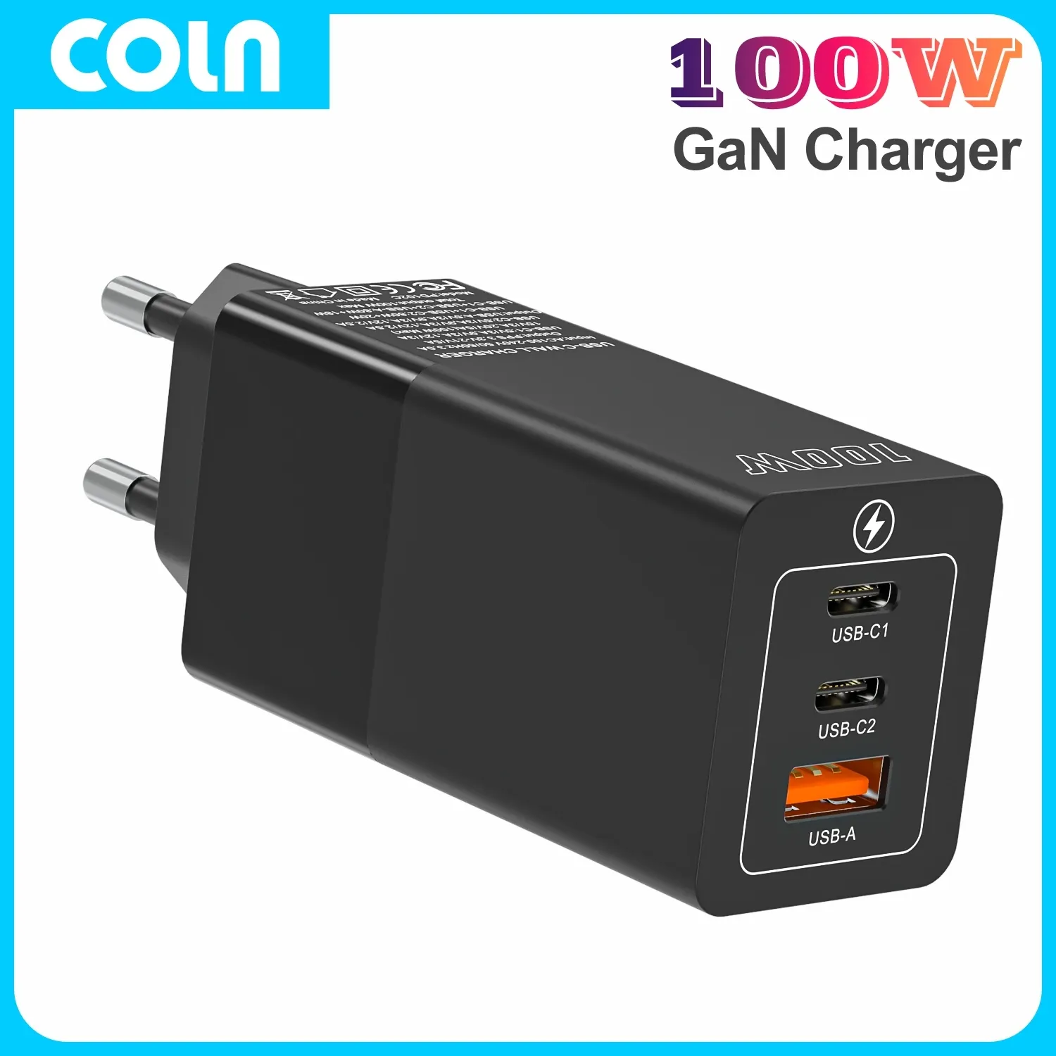 شحنات 100W GAN USB C Charger Charger Coln PD100W USBC Charger Typec