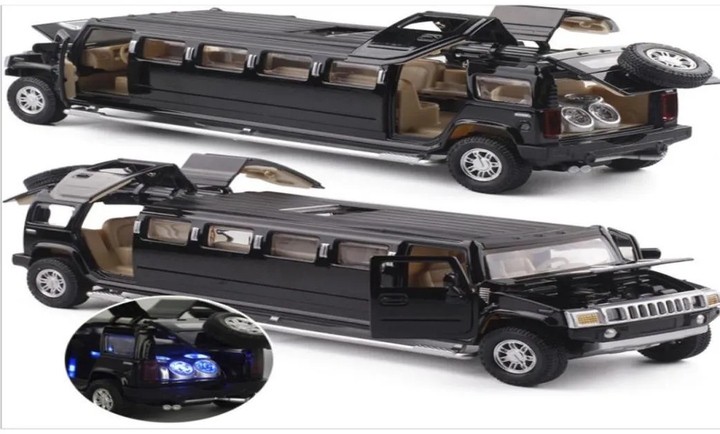 high simulation 132 alloy hummer limousine metal diecast car model pull back flashing musical kids toy vehicles Y2003188176472