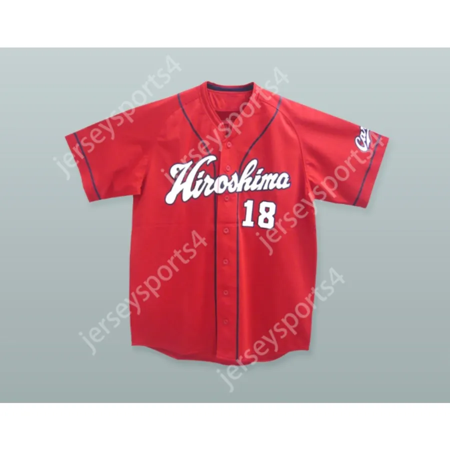 CUSTOM RED KENTA MAEDA 18 HIROSHIMA CARP AWAY BASEBALL JERSEY ANY Name Number Top Stitched S-6XL