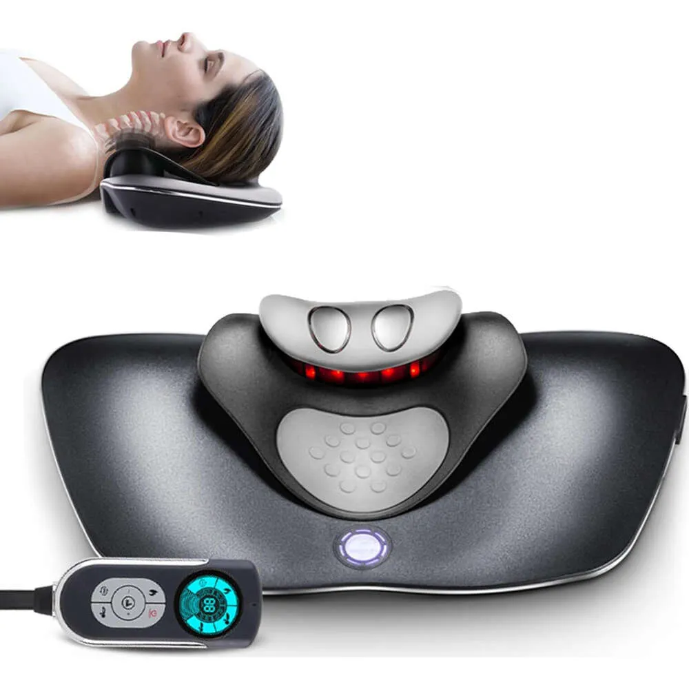 Ultimate Neck Pain Relief: MultiFunctional Electric Neck Massager with Dynamic Stretching, Heat Therapy, and Electrotherapy for Cervical Traction - Neck Traction