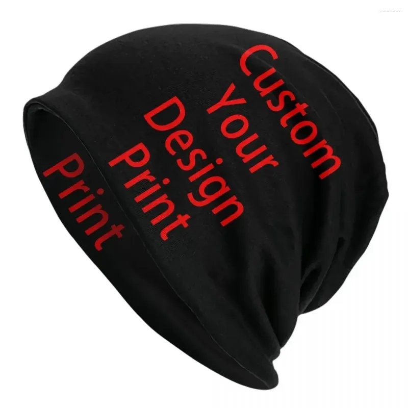 Berets Custom Your Design Beanie Cap Unisex Winter Bonnet Femme Breid Hats Street Outdoor Aangepast Logo Gedrukte Skullies Beanies