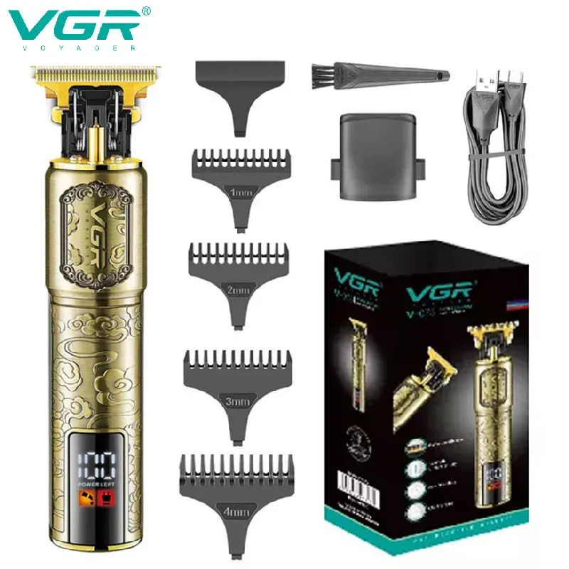 Trimmer VGR Hair Trimmer Professional T9 Trimmer Vintage Draadloos haarsnijmachine Haar Clipper Baard Shaver Trimmer voor mannen V073