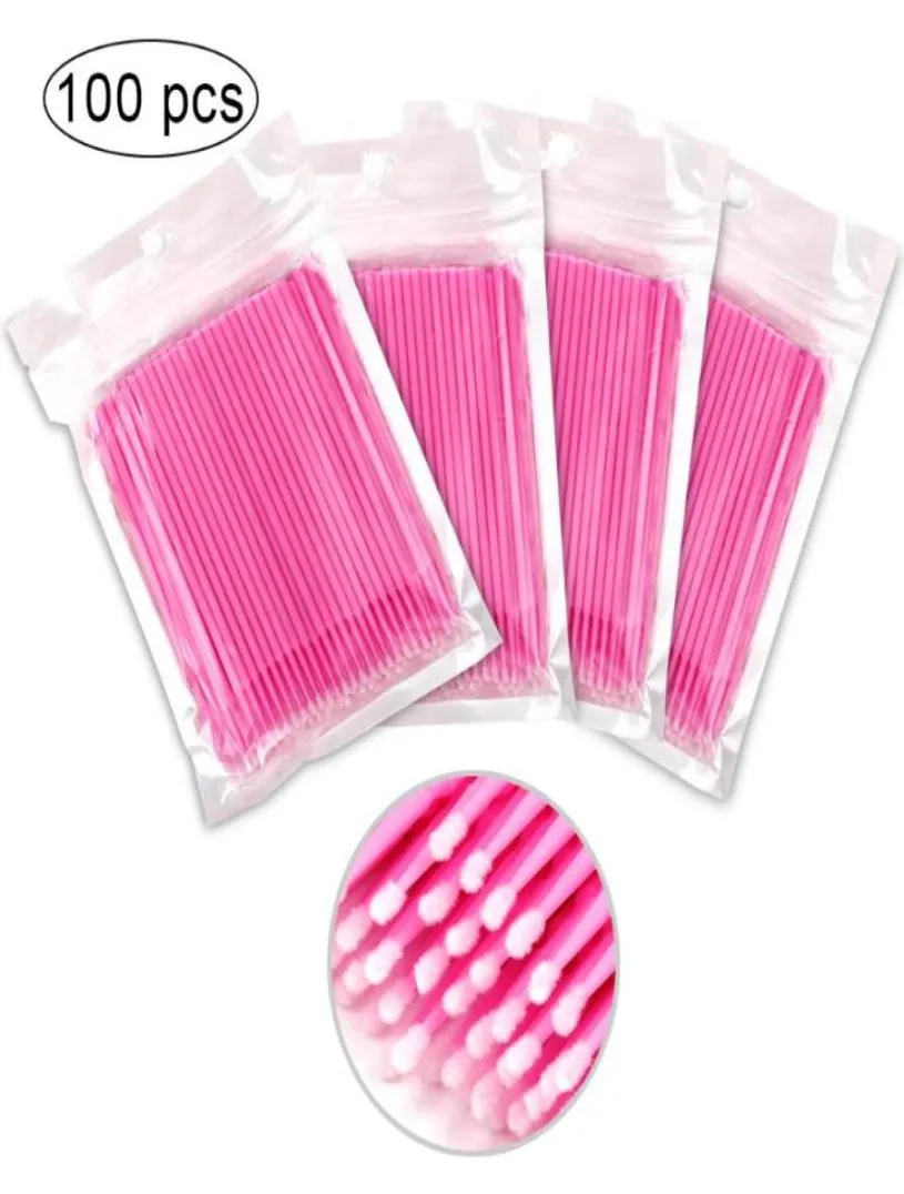 100Pcsbag Disposable Eyelash Brush Lash Removing Swab Micro Brush MicroBrush Individual Eyelash Extension Supplies Makeup Tool6770060