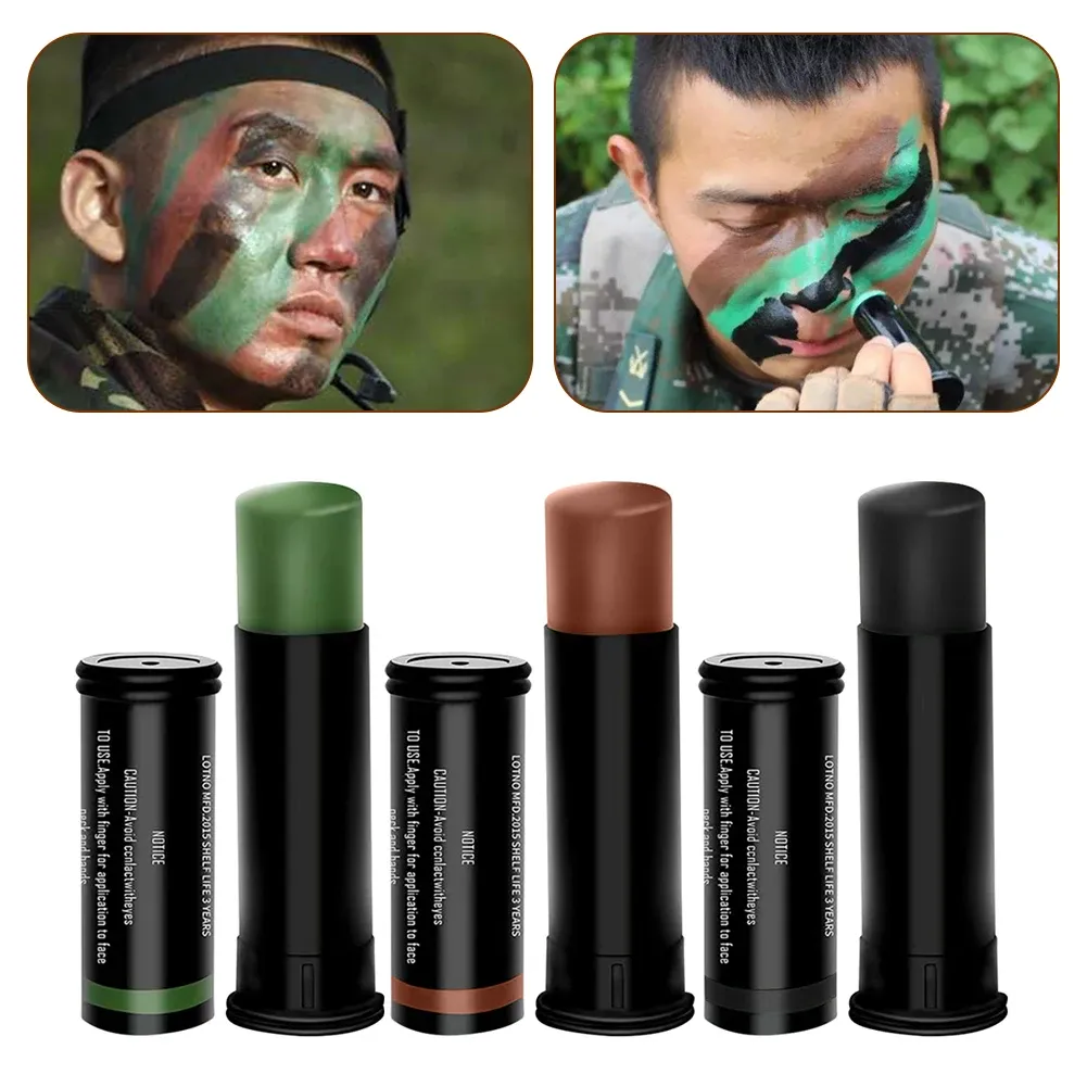 Stand 3pcs Outdoor Military Woodland Camouflage Cream Body Face Disguised Paint Camo Oil Tube Stick Color Field Camouflage Oil Suit