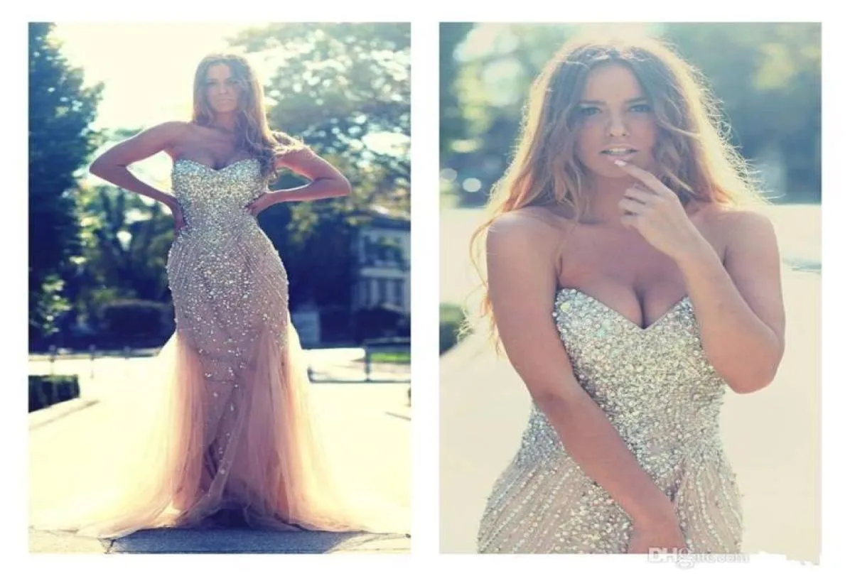 Pailletten prom jurken 2015 sweetheart pailletten beadelen kristallen zeemeermin avondjurken hoogwaardige gepersonaliseerde quinceanera pagean4236549