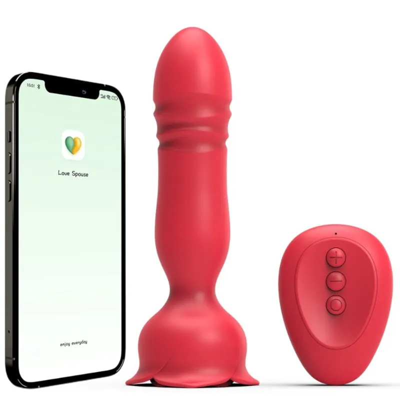 Vibratorsexleksaker Nya Rose Backyard -appen vibrerande utdragbar analplugg Prostata Massager Man och kvinnlig Masturbator Vibrator Vibrator Dildo