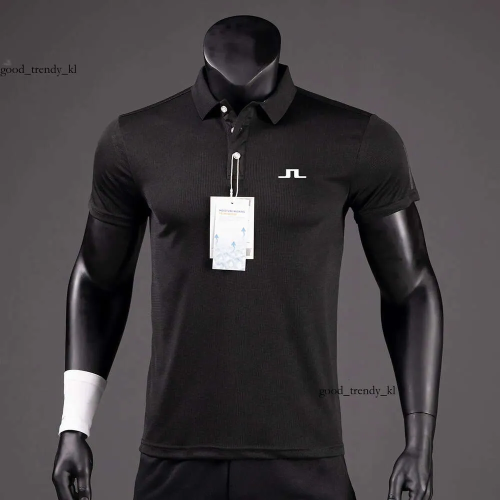 Designerskie polo letnie koszule golfowe mężczyźni swobodny polo krótkie rękawy oddychające szybkie J Lindeberg Wear Sports Thirt 635