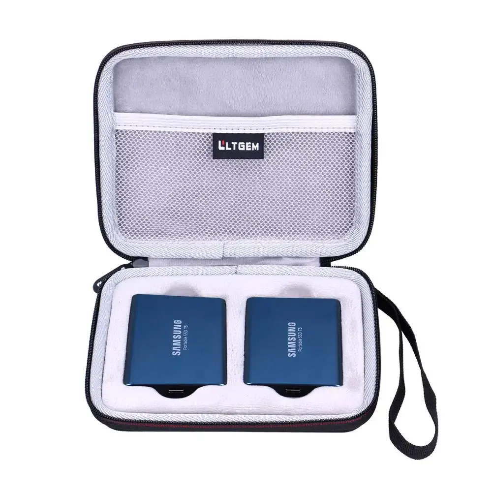 Bags LTGEM CASO HUSTO EVA EVA para Samsung T5 T3 Portátil 250G 500G 1TB 2TB SSD USB3.1 Discos rígidos de estado sólido externo