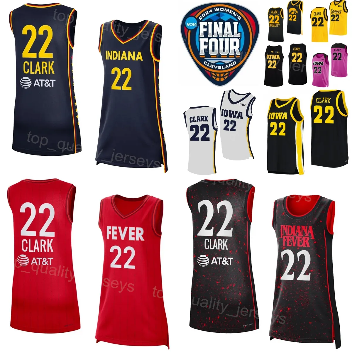 Indiana Fever Basketball 22 Caitlin Clark Etek Formaları Kadın Erkek Gençlik Koleji Iowa Hawkeyes 45 Hannah STUELKE 20 KATE Martin 3 Sydney Affolter 2024 Final Four