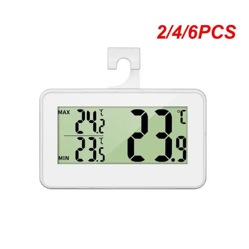 ゲージ2/4/6PCSデジタル温度計と湿度計冷蔵冷蔵庫フリーザー最大および最低温度ディスプレイ
