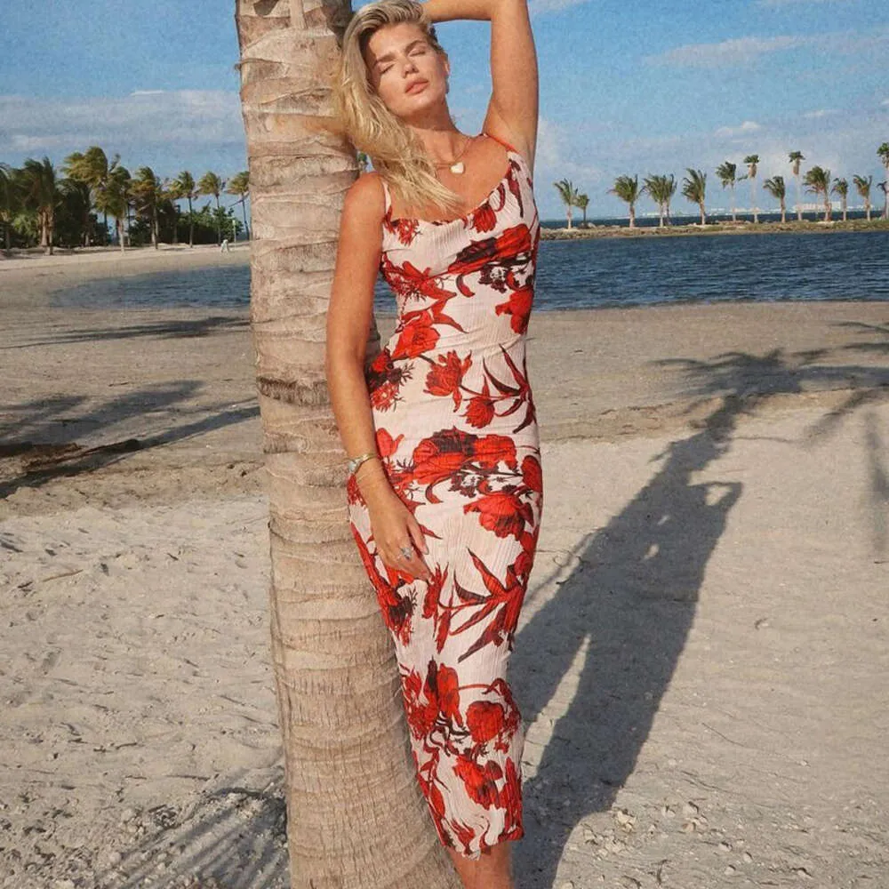 strapless open back dress Taking Sides Maxi Dress Splash – South Moon Under main image 0