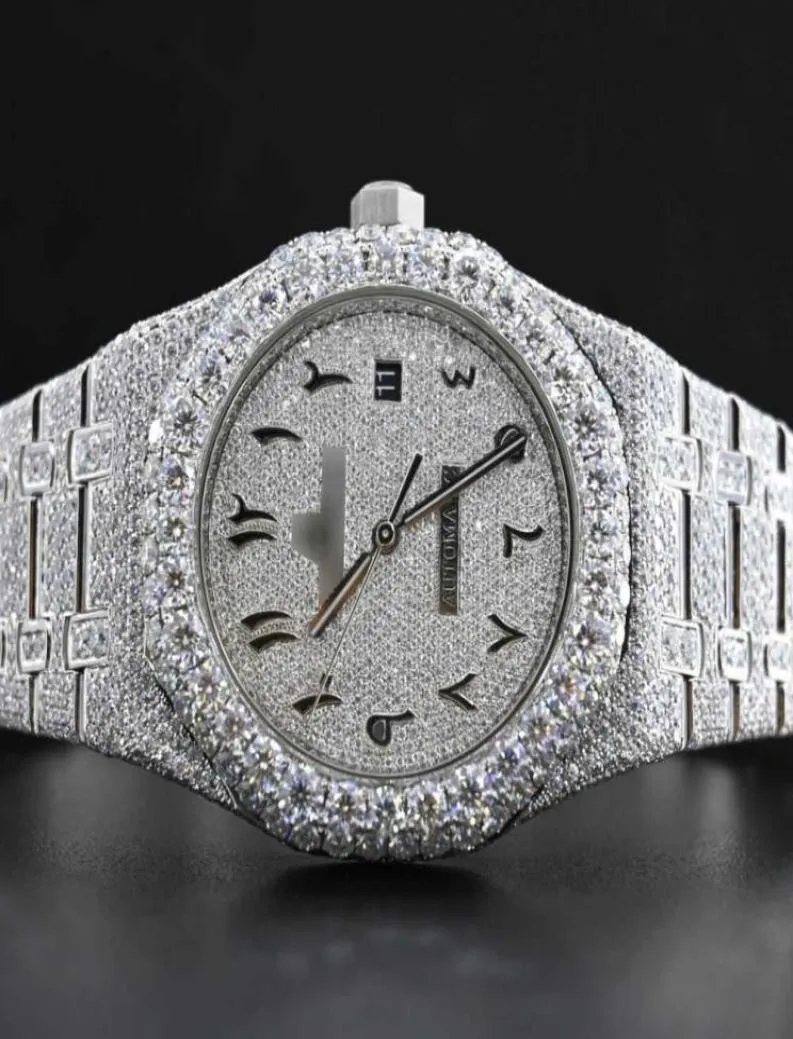 Armbanduhr Hip Hop Diamond Watch Round Schnitt alle Größe Anpassen VVS1 handgefertigt Diamond Watch für Herren Diamond Watch8701626